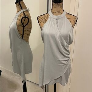 YOINS Light Gray Halter Mini Dress